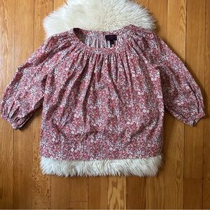 J.Crew Liberty Floral Balloon Sleeve Peasant Blouse